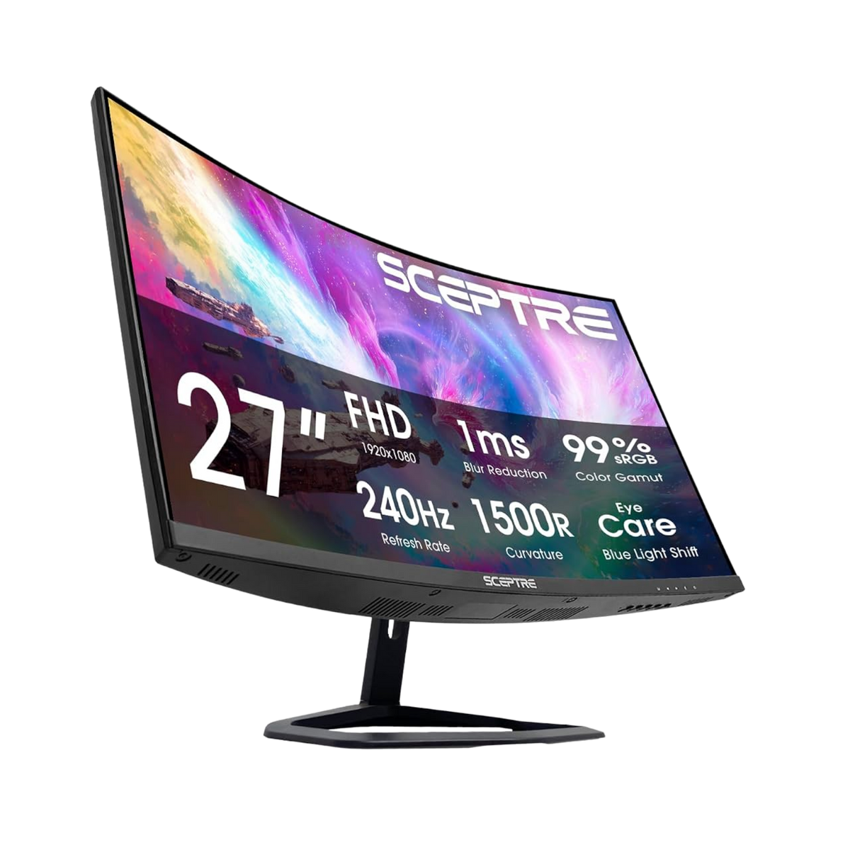 Sceptre New 27-inch Curved 240Hz Gaming Monitor 1500R DP x2 HDMI x2 Build-in Speakers Machine Black 2026